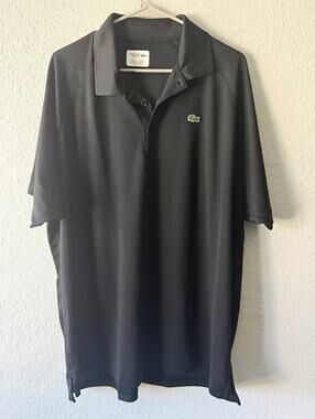 Lacoste Sport Ultra Dry Men’s Big & Tall 4XL Black Polo Short Sleeve Logo